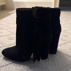 Aquazzura Suede Leather Tassel Boots Size 36.5